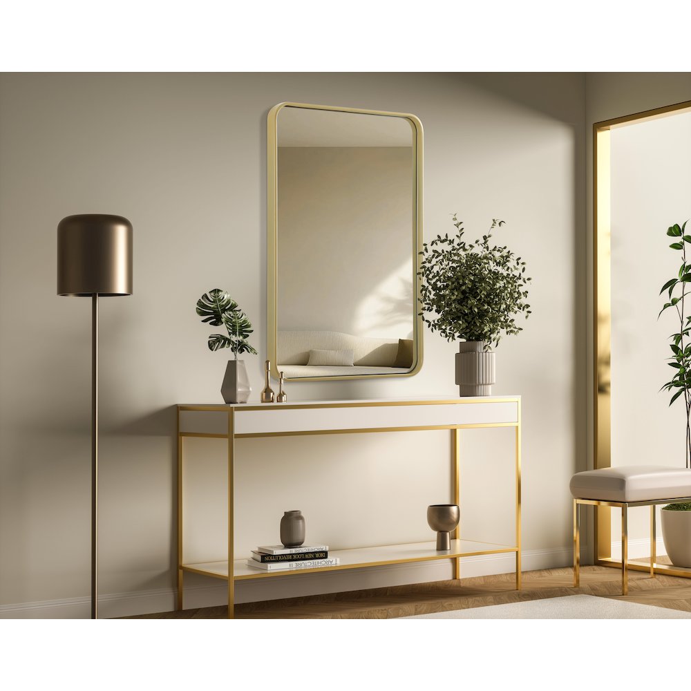 Contour Metal Rectangle Mirror 24x36 in Brass
