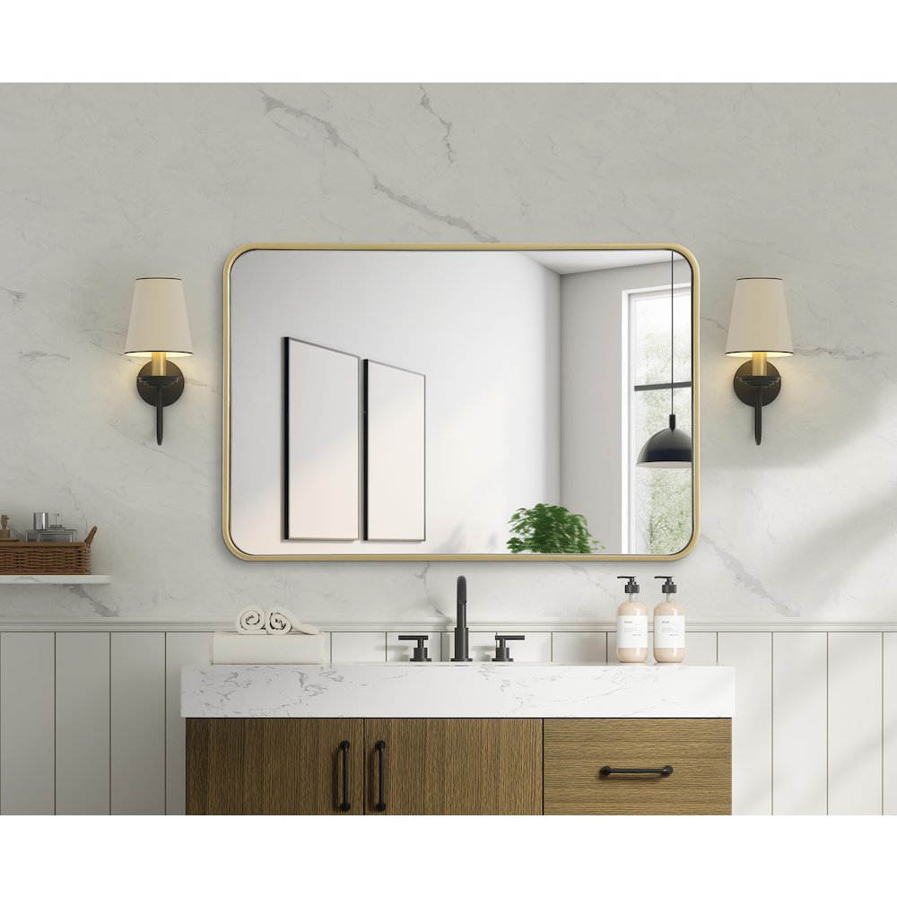 Contour Metal Rectangle Mirror 24x36 in Brass