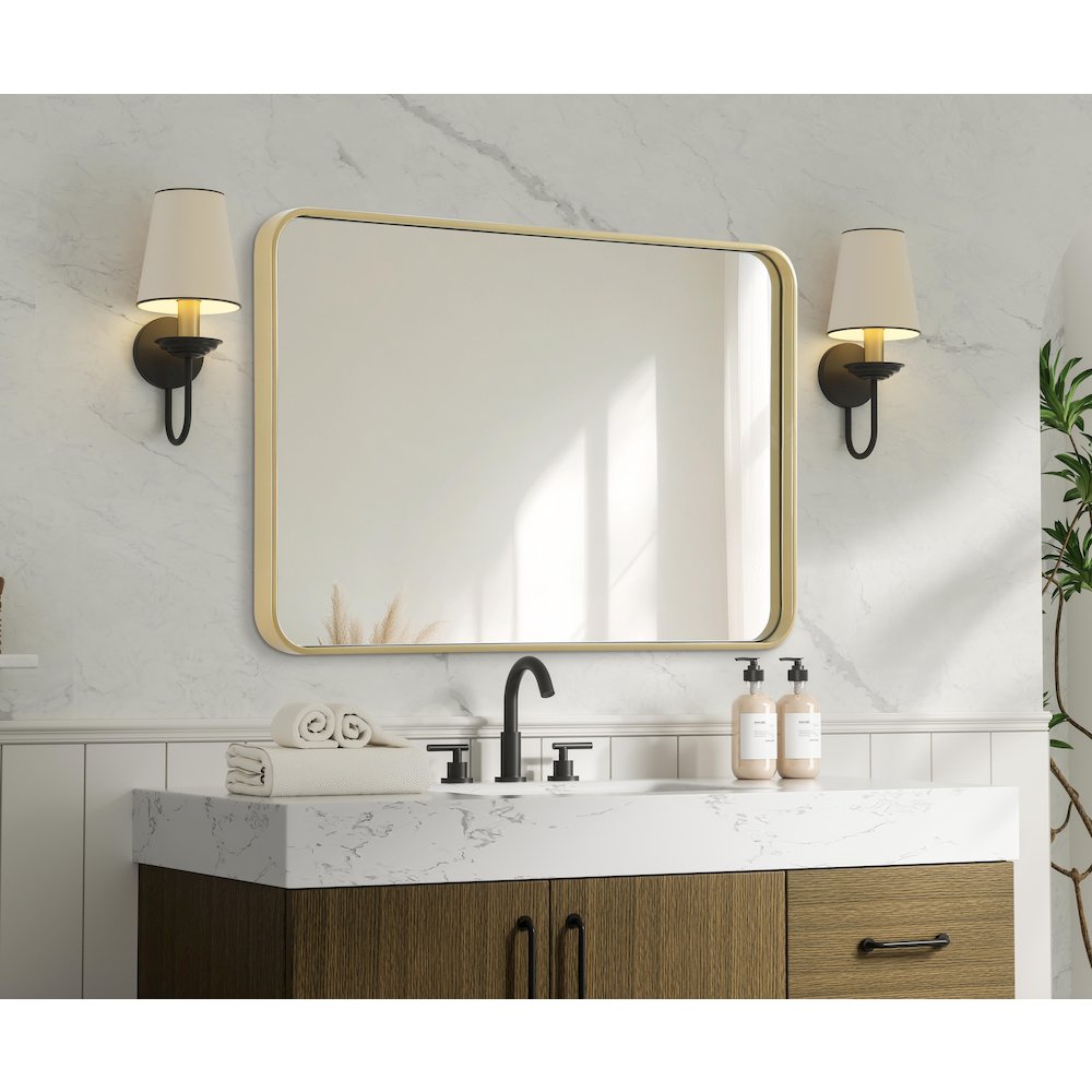 Contour Metal Rectangle Mirror 24x36 in Brass