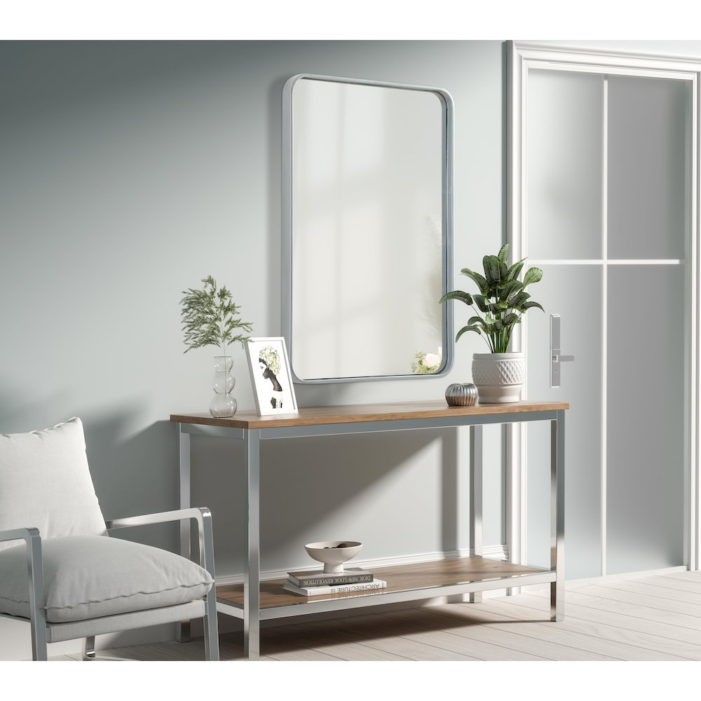 Contour Metal Rectangle Mirror 24x36 in Silver