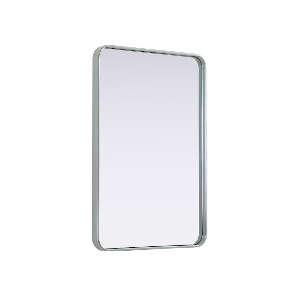 Contour Metal Rectangle Mirror 24x36 in Silver