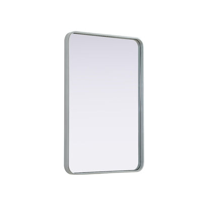 Contour Metal Rectangle Mirror 24x36 in Silver