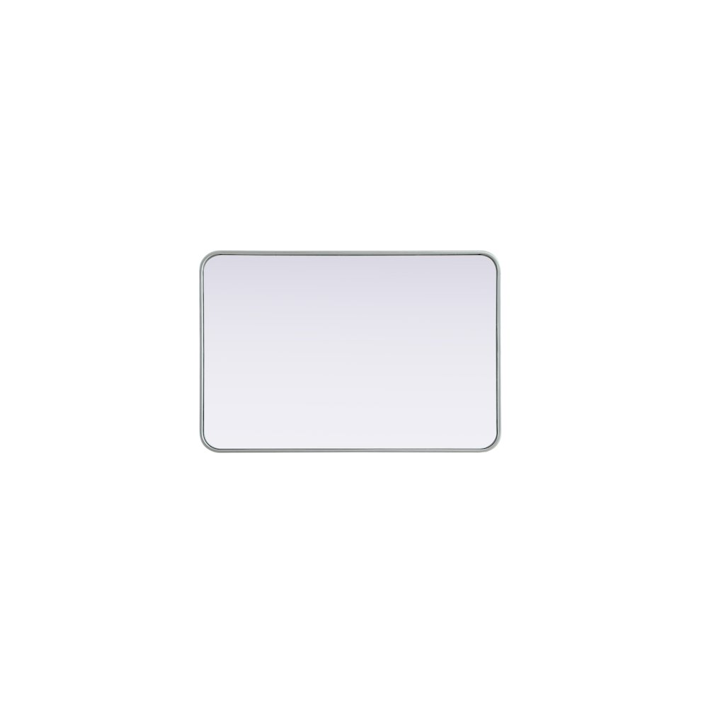 Contour Metal Rectangle Mirror 24x36 in Silver