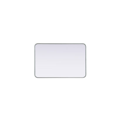 Contour Metal Rectangle Mirror 24x36 in Silver