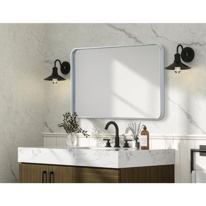 Contour Metal Rectangle Mirror 24x36 in Silver