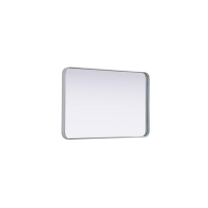 Contour Metal Rectangle Mirror 24x36 in Silver