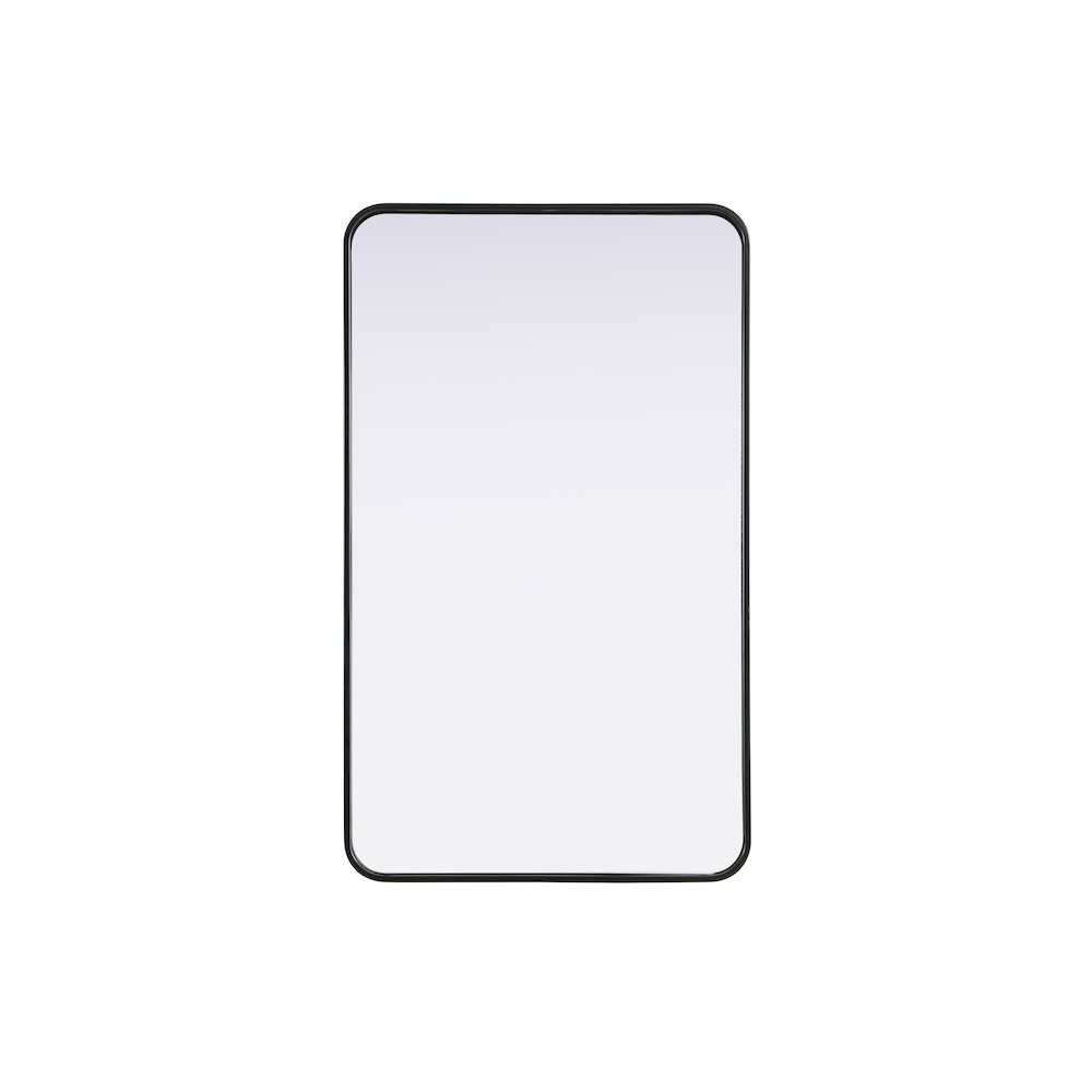 Contour Metal Rectangle Mirror 24x40 in Black