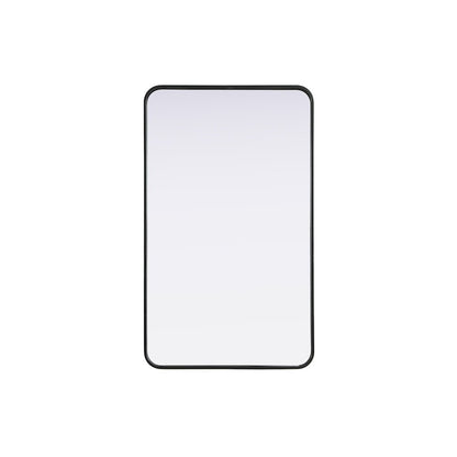 Contour Metal Rectangle Mirror 24x40 in Black