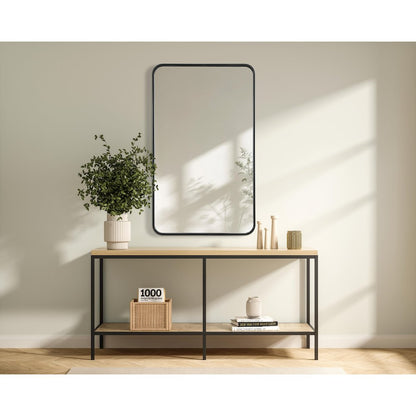 Contour Metal Rectangle Mirror 24x40 in Black