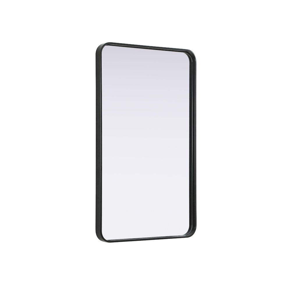 Contour Metal Rectangle Mirror 24x40 in Black