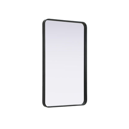 Contour Metal Rectangle Mirror 24x40 in Black