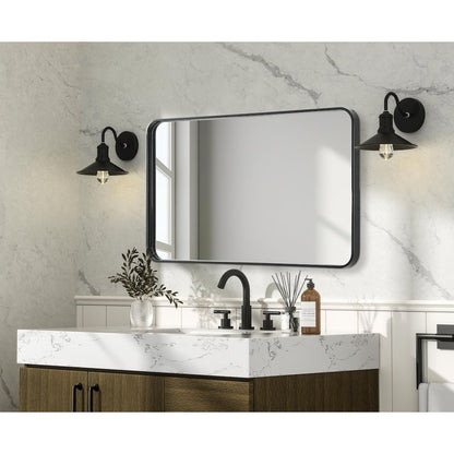Contour Metal Rectangle Mirror 24x40 in Black