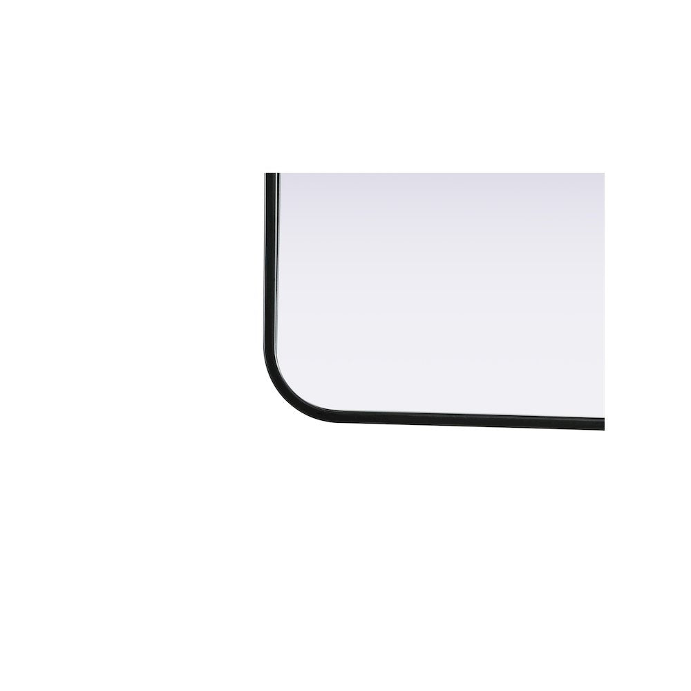 Contour Metal Rectangle Mirror 24x40 in Black