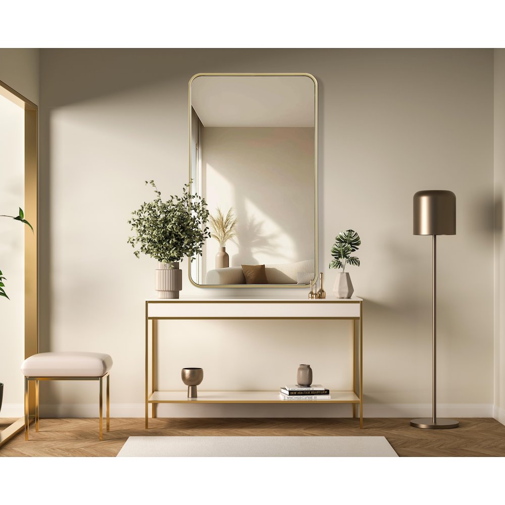 Contour Metal Rectangle Mirror 24x40 in Brass