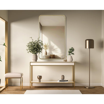 Contour Metal Rectangle Mirror 24x40 in Brass