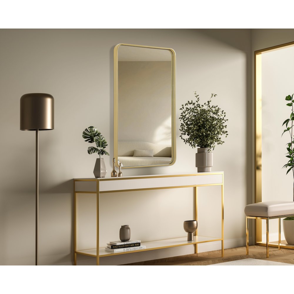 Contour Metal Rectangle Mirror 24x40 in Brass