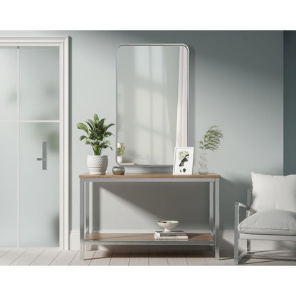 Contour Metal Rectangle Mirror 24x40 in Silver