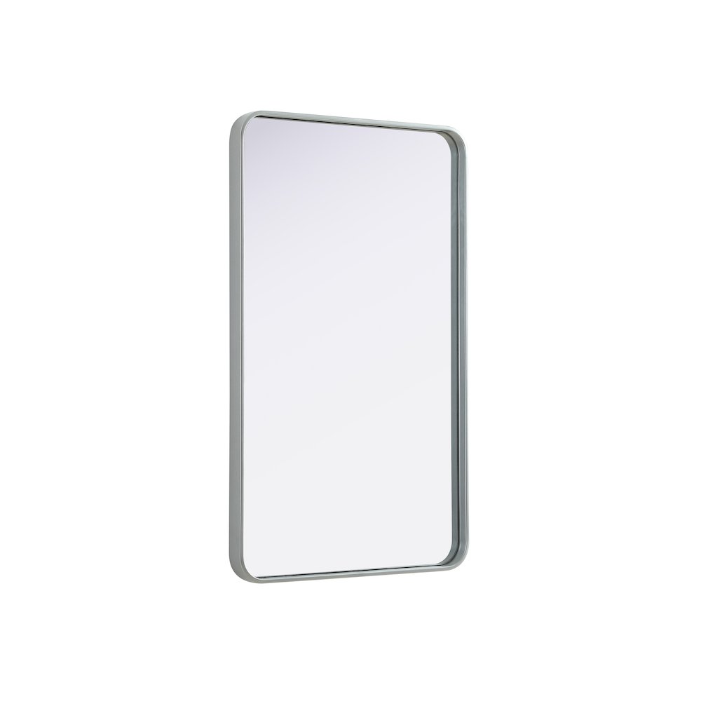 Contour Metal Rectangle Mirror 24x40 in Silver