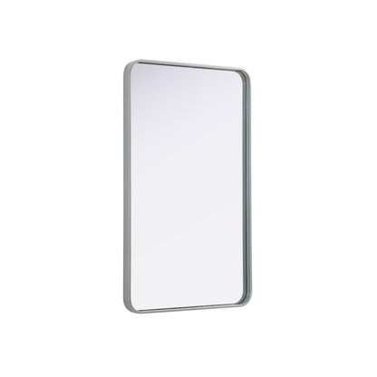Contour Metal Rectangle Mirror 24x40 in Silver
