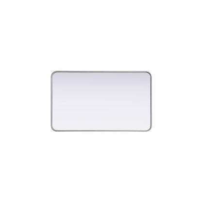 Contour Metal Rectangle Mirror 24x40 in Silver