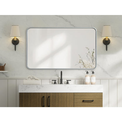 Contour Metal Rectangle Mirror 24x40 in Silver