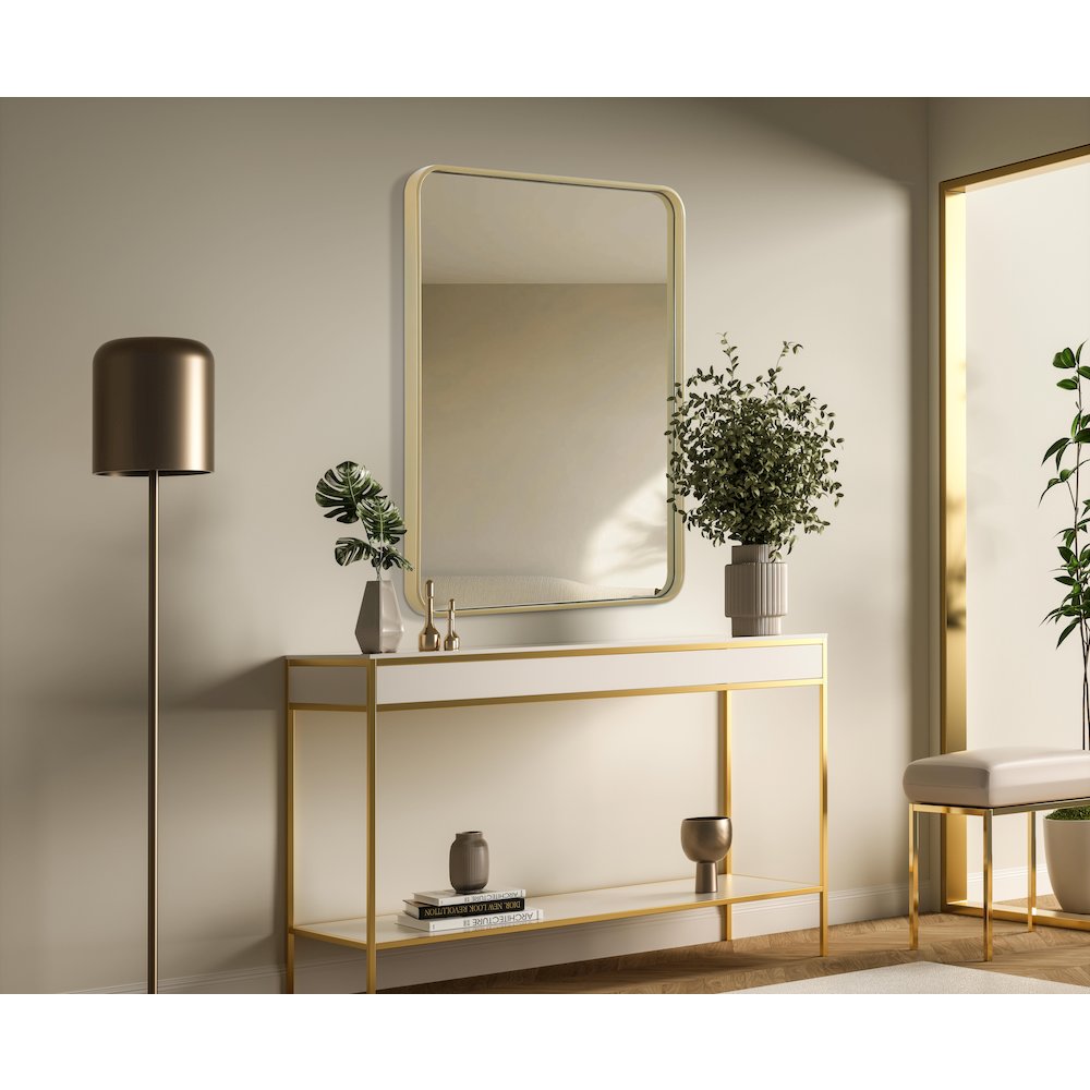 Contour Metal Rectangle Mirror 27x36 in Brass