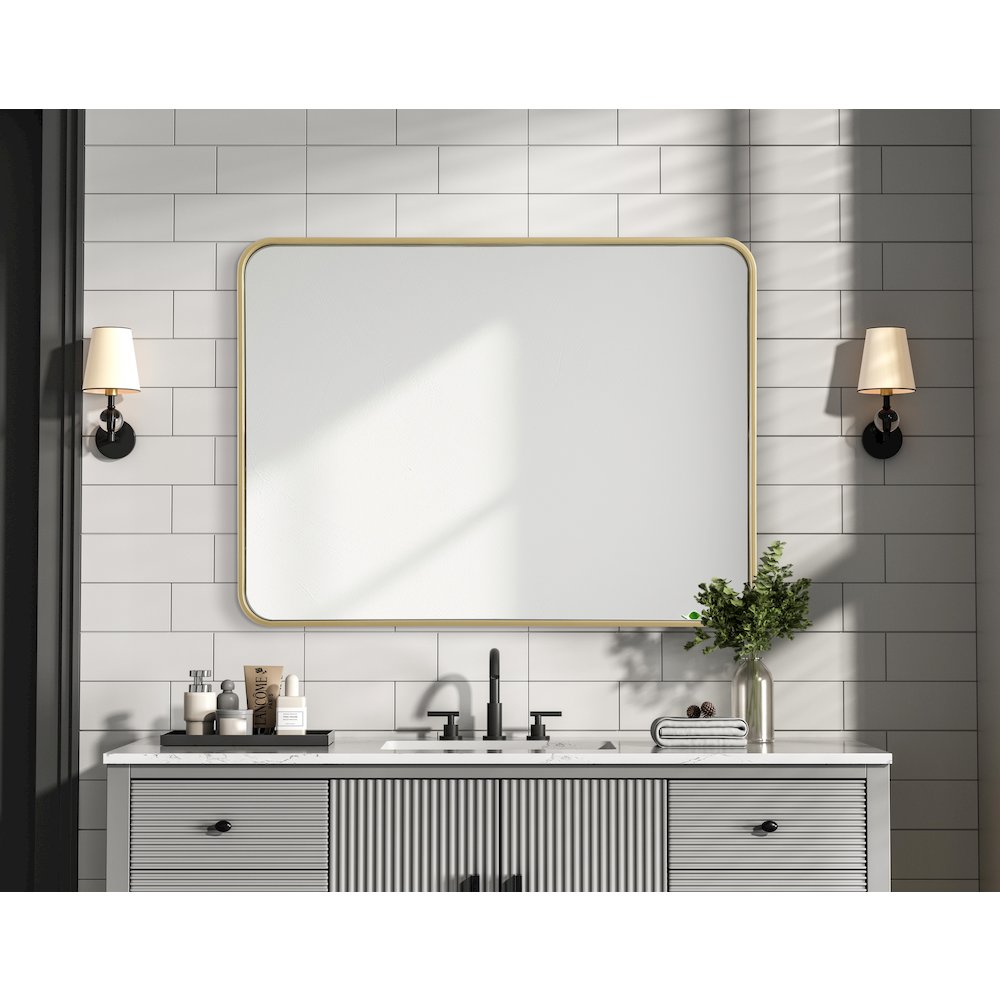 Contour Metal Rectangle Mirror 27x36 in Brass