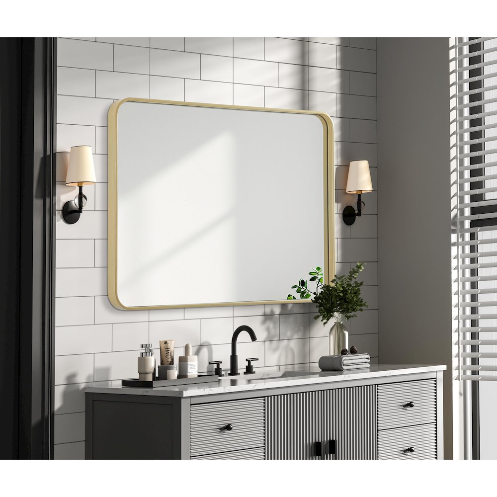 Contour Metal Rectangle Mirror 27x36 in Brass
