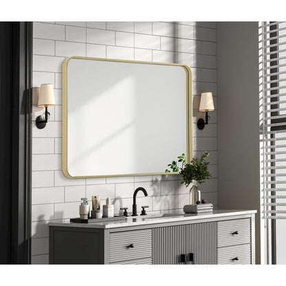 Contour Metal Rectangle Mirror 27x36 in Brass