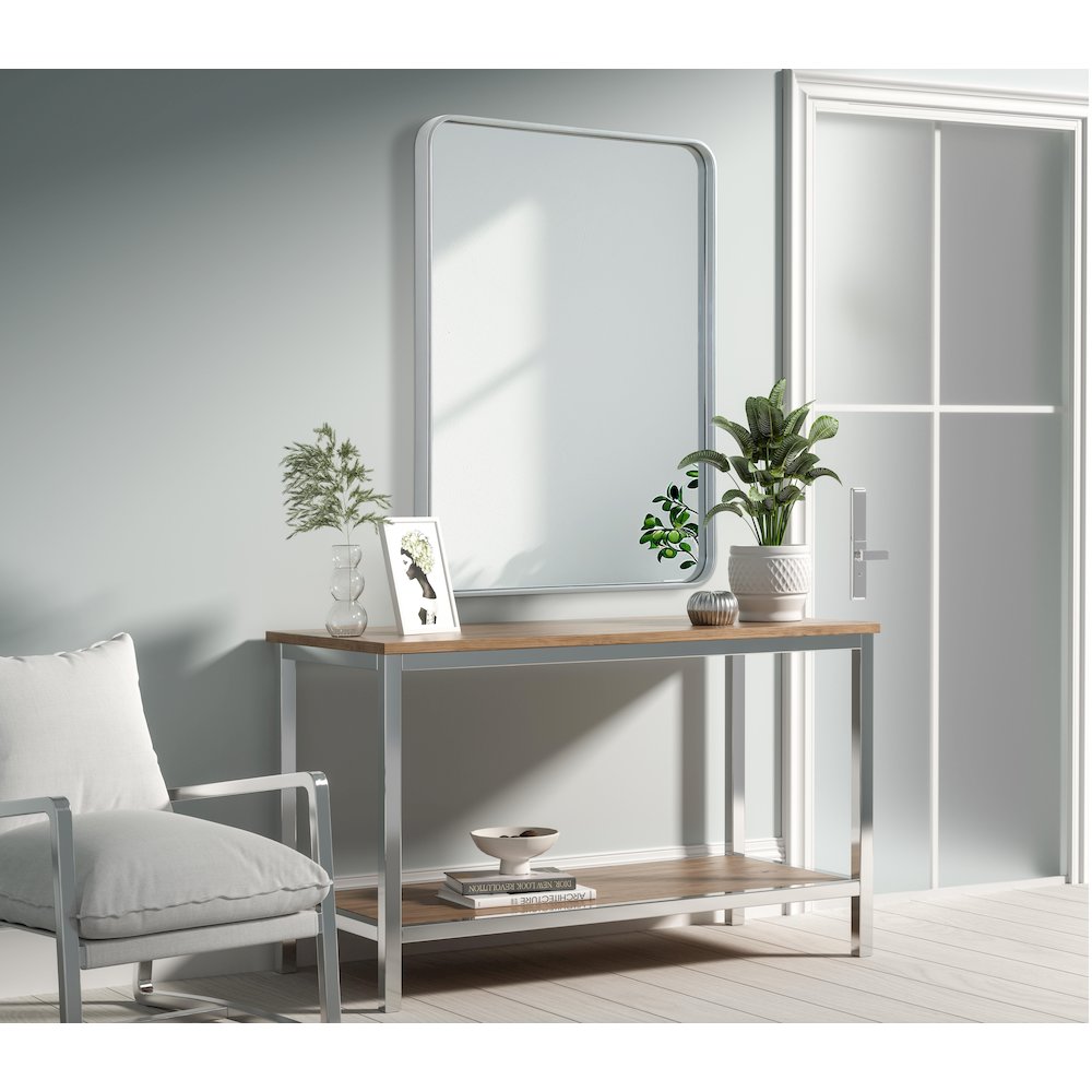 Contour Metal Rectangle Mirror 27x36 in Silver