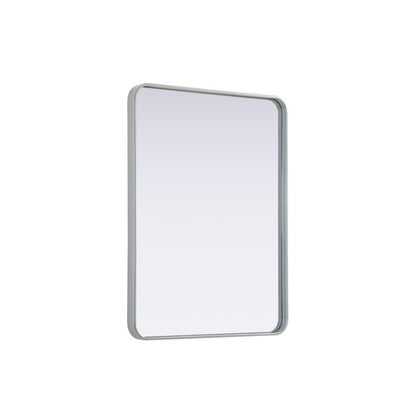 Contour Metal Rectangle Mirror 27x36 in Silver