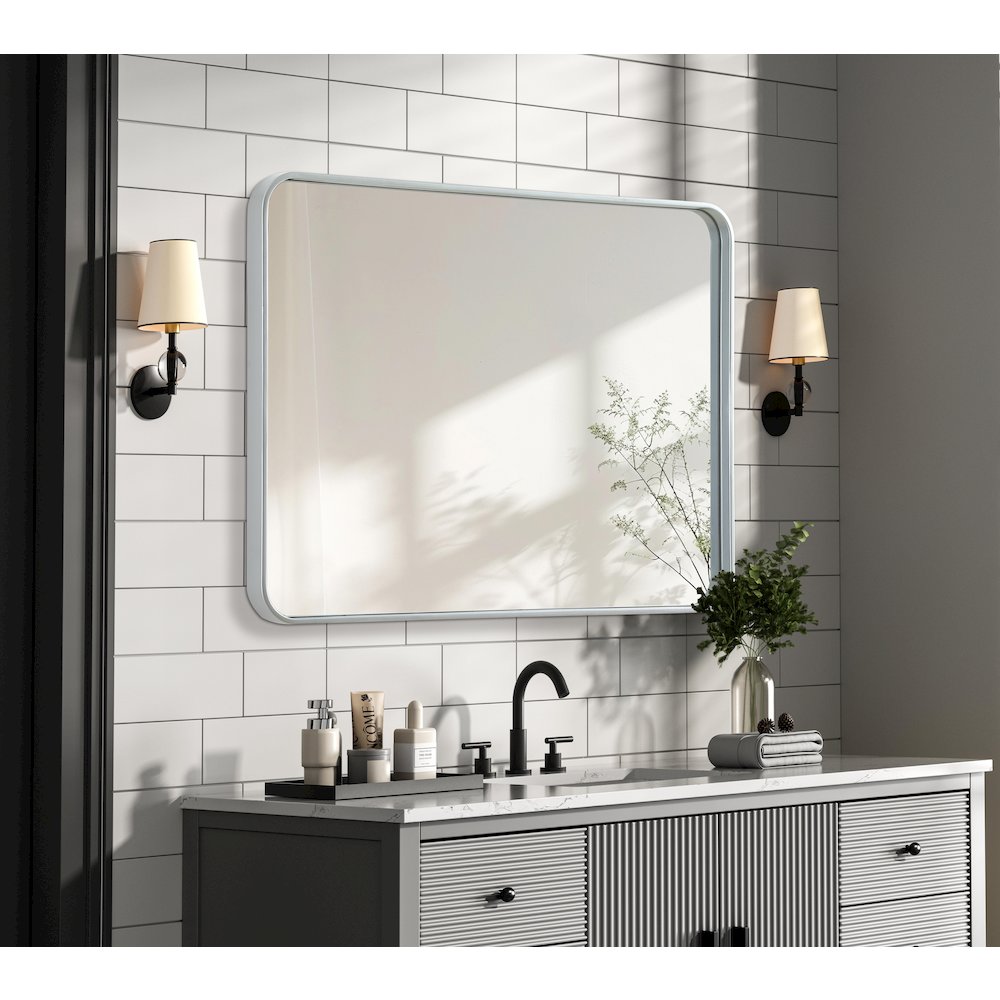 Contour Metal Rectangle Mirror 27x36 in Silver