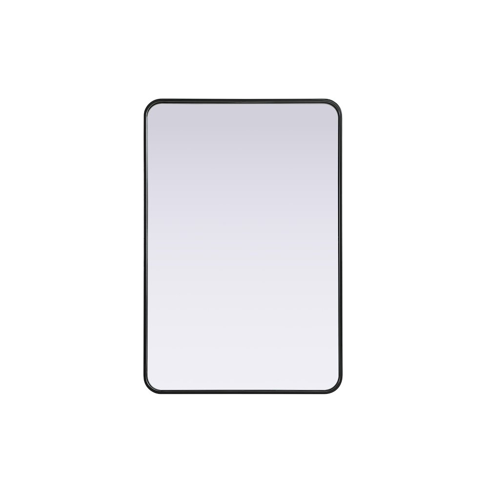 Contour Metal Rectangle Mirror 27x40 in Black