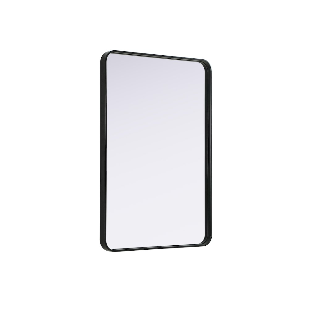 Contour Metal Rectangle Mirror 27x40 in Black