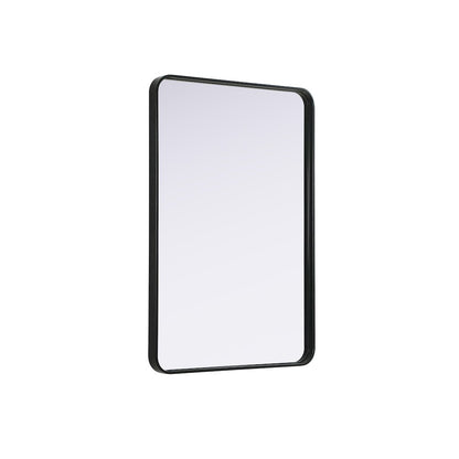 Contour Metal Rectangle Mirror 27x40 in Black