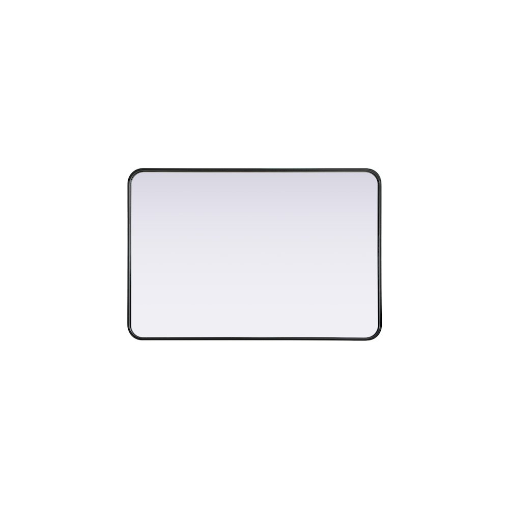 Contour Metal Rectangle Mirror 27x40 in Black