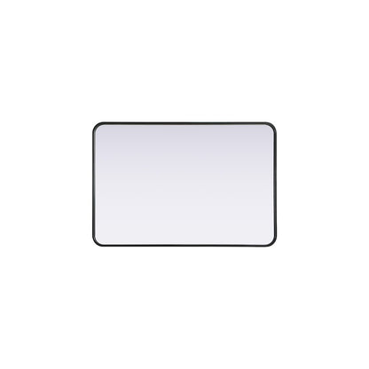 Contour Metal Rectangle Mirror 27x40 in Black