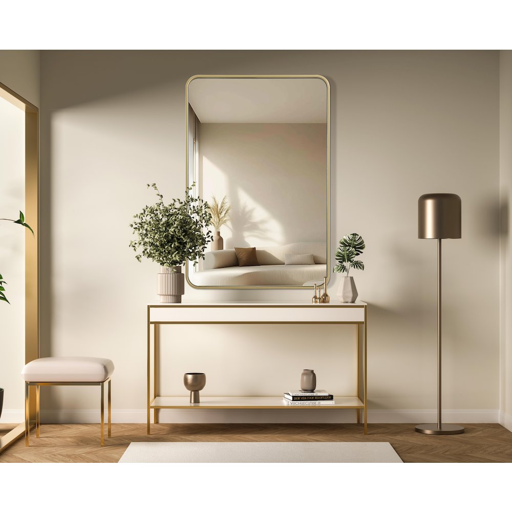 Contour Metal Rectangle Mirror 27x40 in Brass