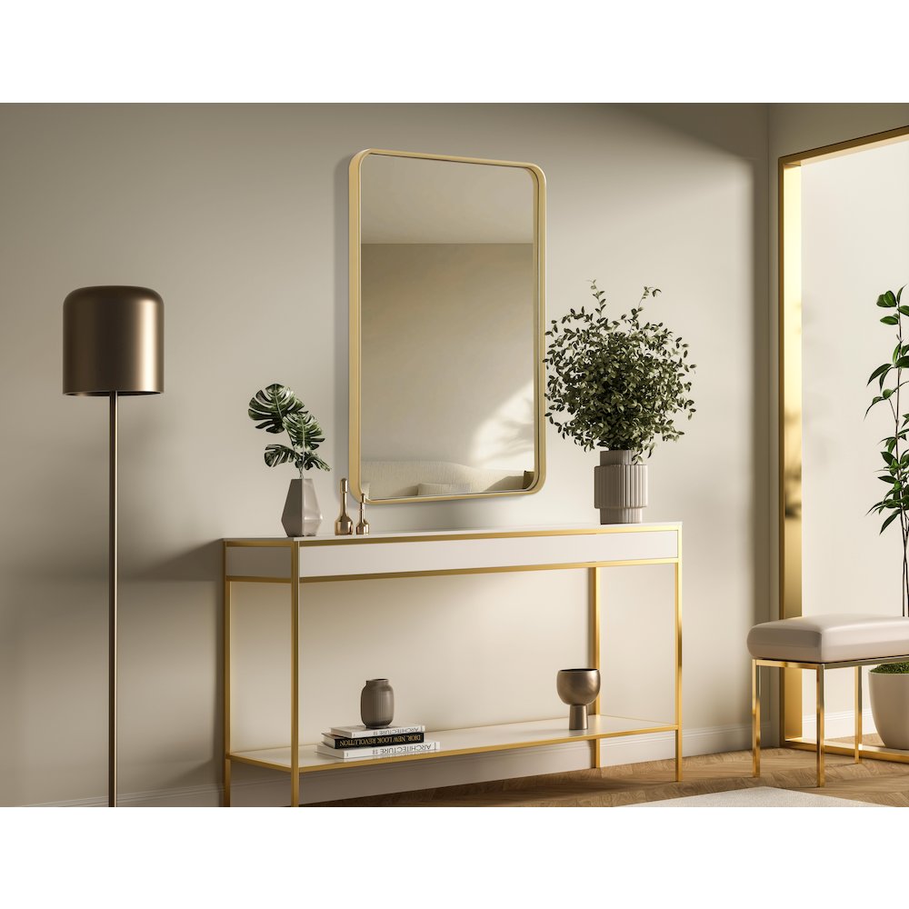 Contour Metal Rectangle Mirror 27x40 in Brass