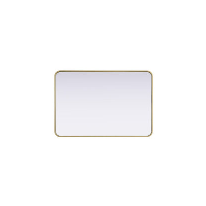 Contour Metal Rectangle Mirror 27x40 in Brass