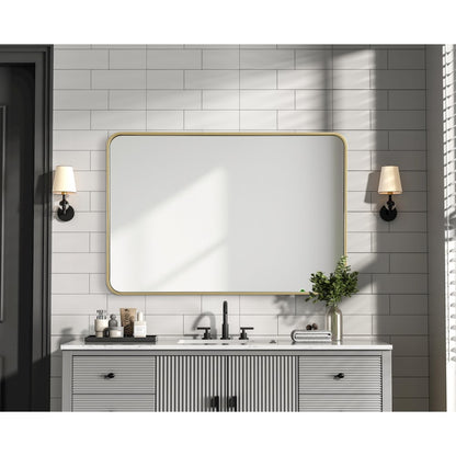 Contour Metal Rectangle Mirror 27x40 in Brass