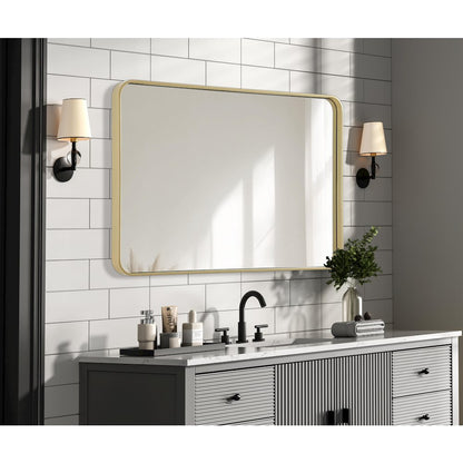 Contour Metal Rectangle Mirror 27x40 in Brass