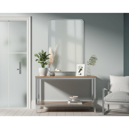 Contour Metal Rectangle Mirror 27x40 in Silver