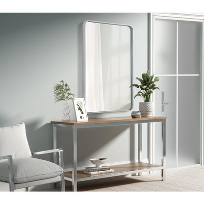 Contour Metal Rectangle Mirror 27x40 in Silver