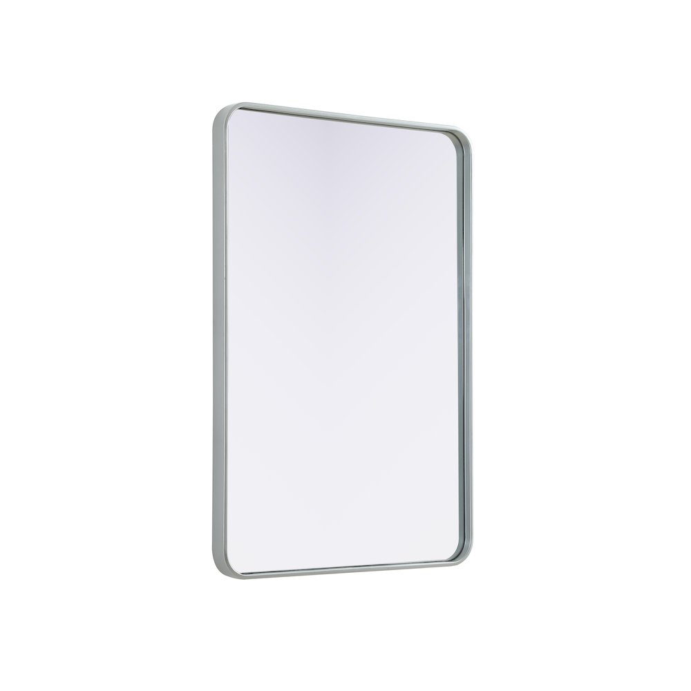 Contour Metal Rectangle Mirror 27x40 in Silver