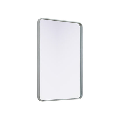 Contour Metal Rectangle Mirror 27x40 in Silver