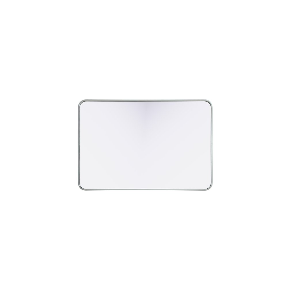 Contour Metal Rectangle Mirror 27x40 in Silver