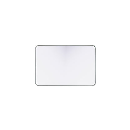 Contour Metal Rectangle Mirror 27x40 in Silver
