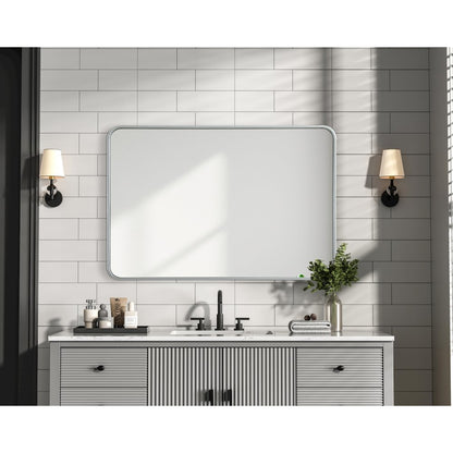 Contour Metal Rectangle Mirror 27x40 in Silver