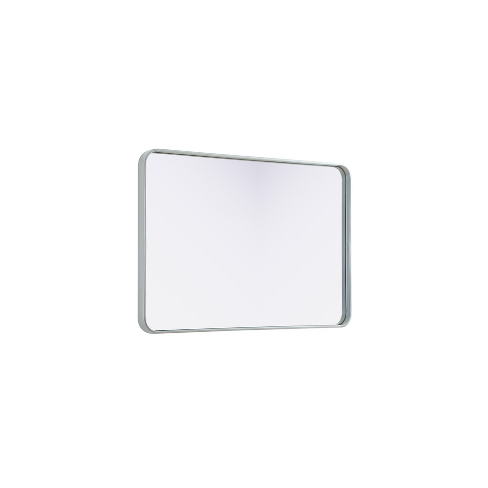 Contour Metal Rectangle Mirror 27x40 in Silver
